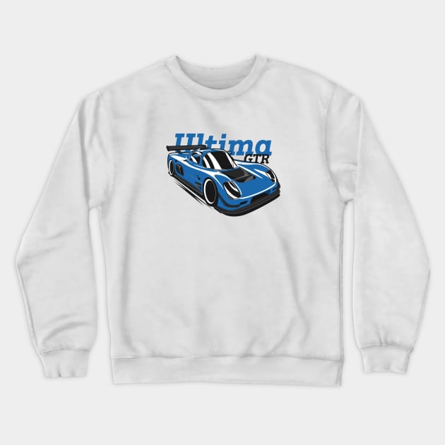 Blue Ultima GTR Supercar Crewneck Sweatshirt by KaroCars